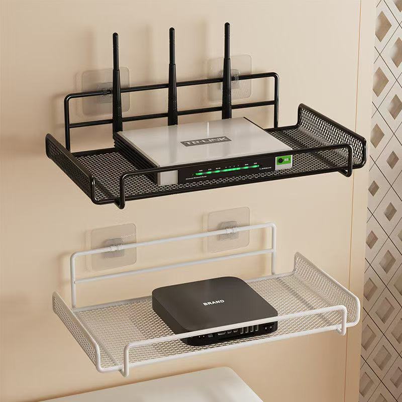 Power Tools Holder - สแตนเลสติดผนังชั้นวางเราเตอร์ไม่มีเจาะประหยัดพื้นที่ออแกไนเซอร์สําหรับทีวีกล่องด้านบนคีย์สินค้าขนาดเล็กในห้องนั่งเล่น