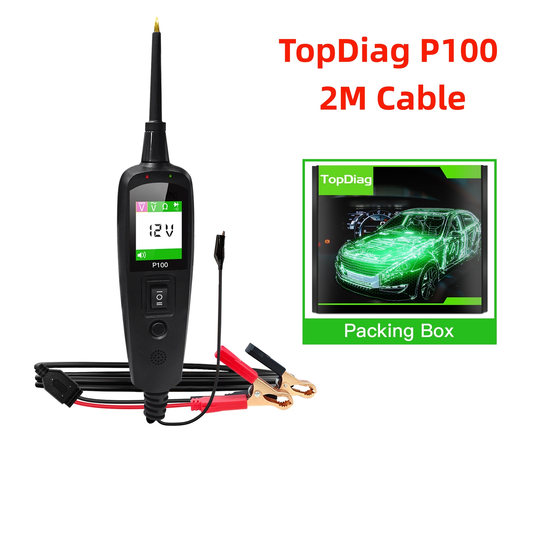 Power Tools Kits - TopDiag P100 2M เครื่องทดสอบวงจรไฟฟ้ารถยนต์ 2V 24V
