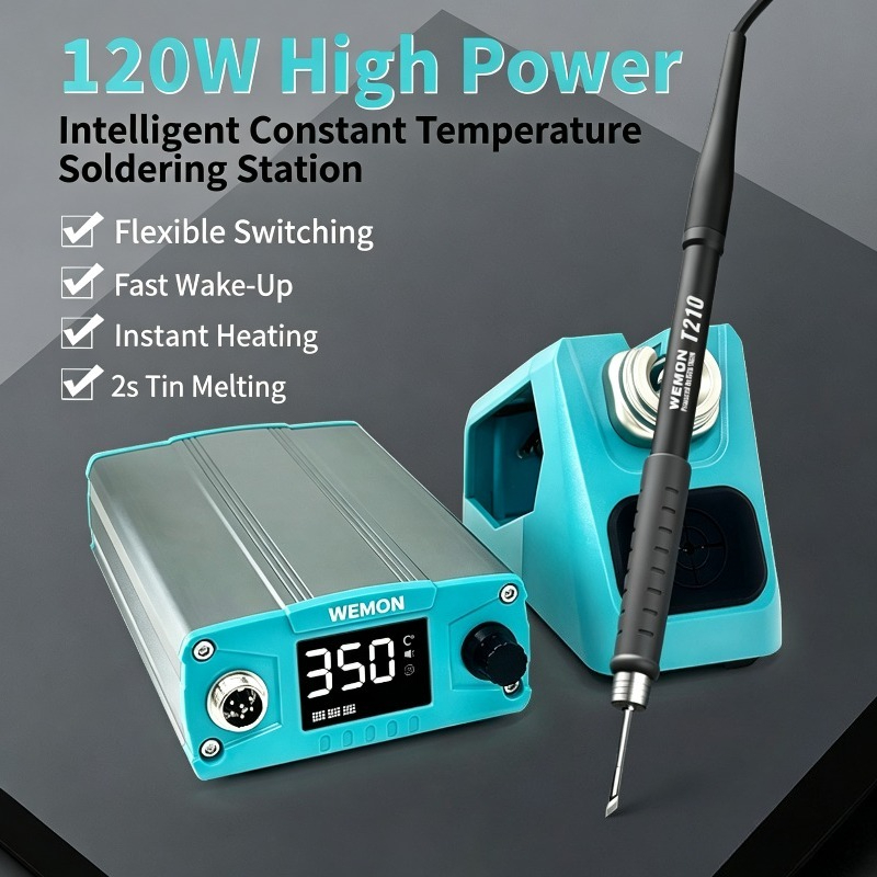 Power Tools Toolstation - สถานีบัดกรีดิจิตอลควบคุมอุณหภูมิอัตโนมัติ T210Pro กำลังสูง 120W พร้อมจอแสดงผลดิจิตอล เครื่องมือซ่อมแซมหัวแร้ง