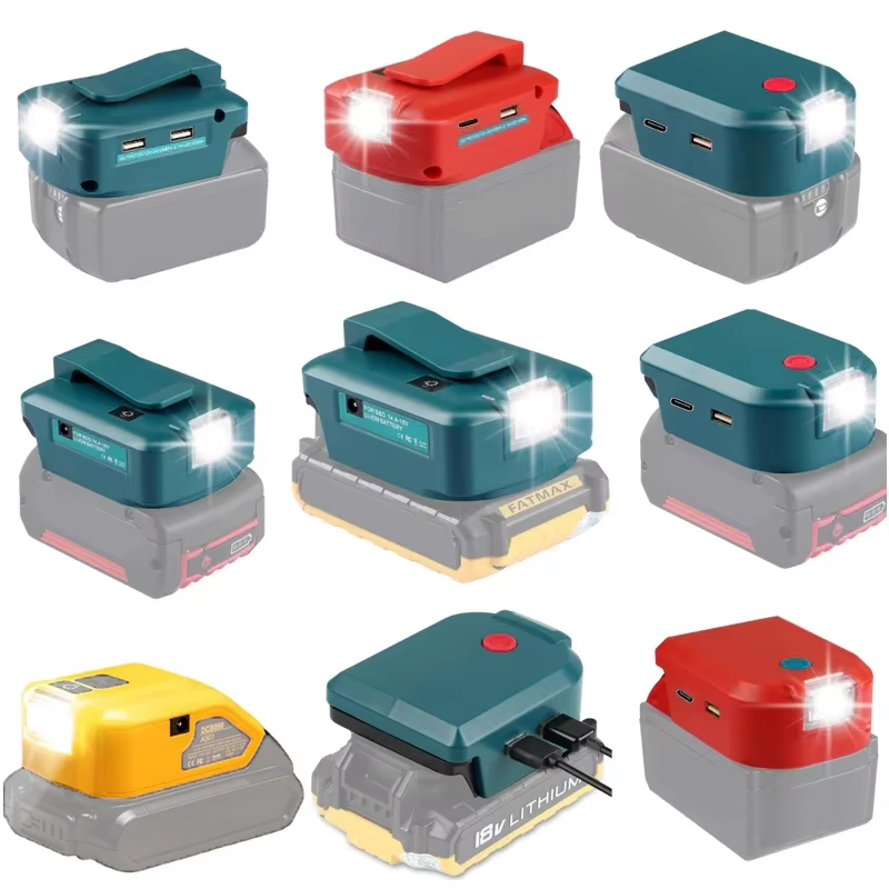 Power Tools Types - อะแดปเตอร์พร้อมไฟ Type-c + USB สําหรับ Makita