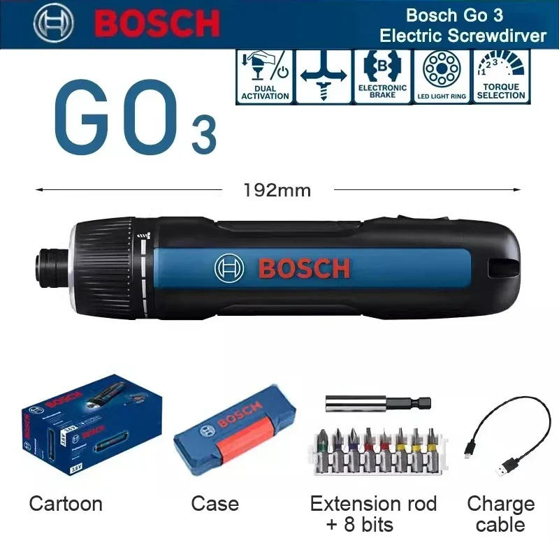Power Tools Hand Tools - ชุดไขควงไฟฟ้า Bosch GO 3 แบบมืออาชีพ ไร้สาย