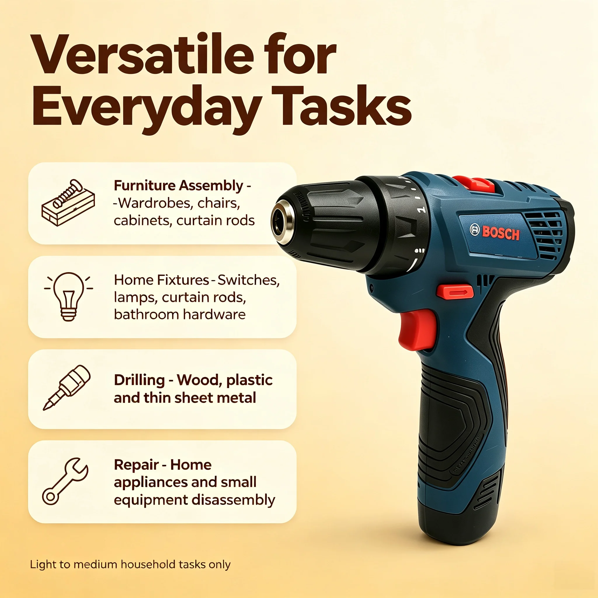 สว่านมัลติฟังก์ชัน Bosch GSR12 - Power Tools Hand Tools บทวิจารณ์และราคา